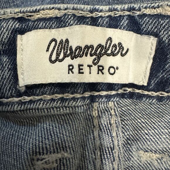 Wrangler Retro Sadie Bootcut Jeans Sz 25 32L Low Rise Blue Denim Embroidered New - Picture 3 of 11